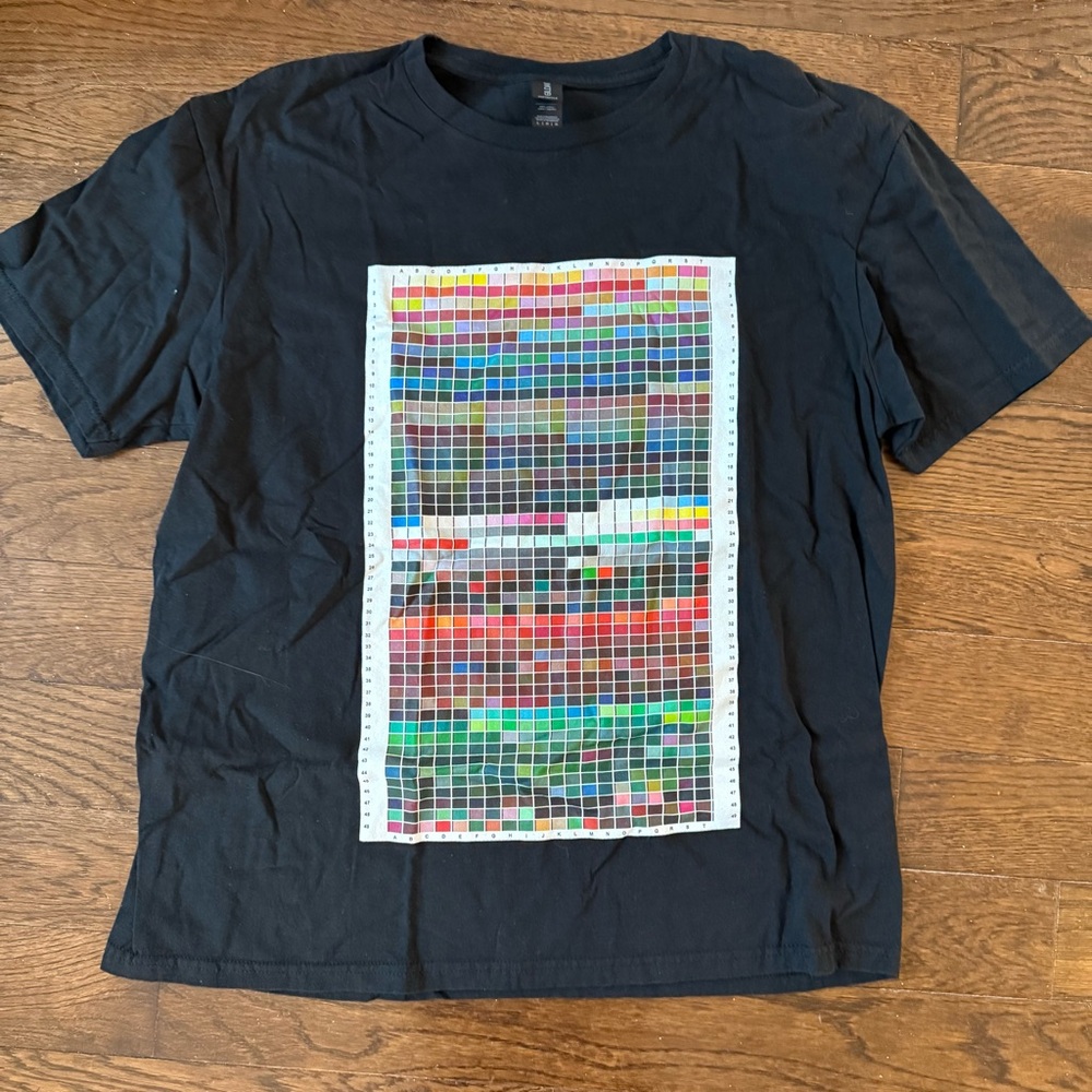 Gildan Black T-shirt Random Dual Printed Test Shjrt - NBA Finals, Color Grid, L